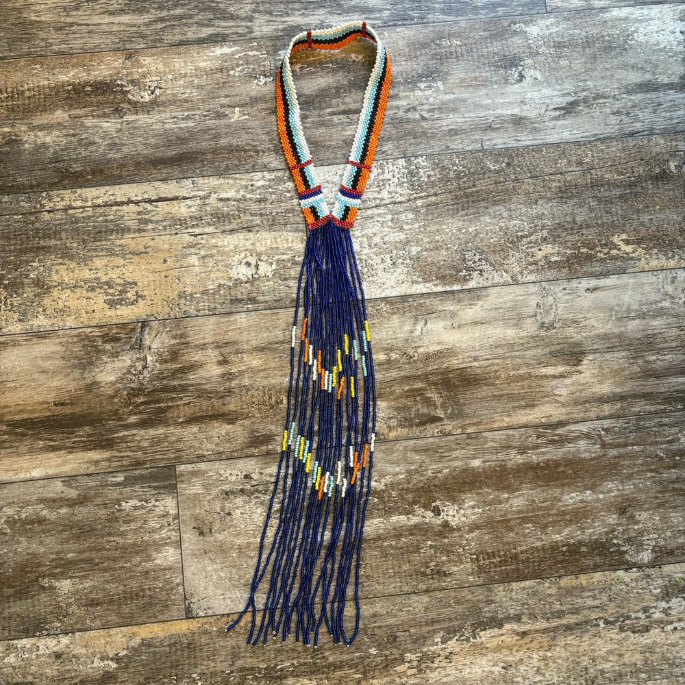 Stunning Artisan Beaded Fringe Statement Necklace